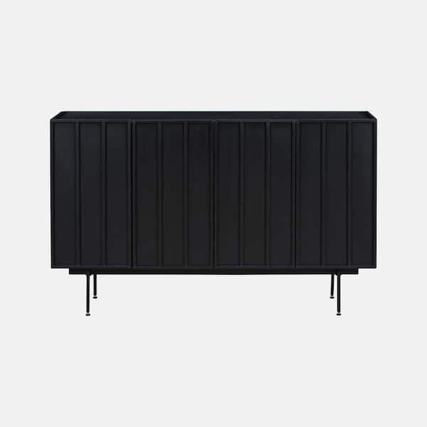 wetiny Black 33.8 in. H Modern Cabinet with 4 Doors