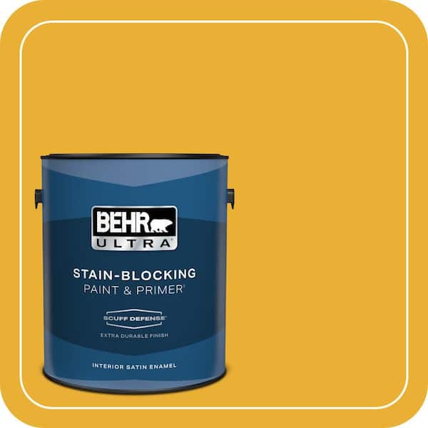 BEHR ULTRA 1 gal. #P280-7 Midsummer Gold Extra Durable Satin Enamel Interior Paint & Primer