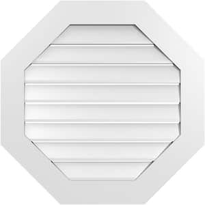 30 in. x 30 in. Octagonal Surface Mount PVC Gable Vent: Functional with Standard Frame