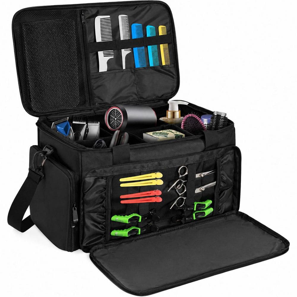 17 in Portable Hair Tool Organizer with Adjustable Dividers for Barber Supplies, Black Finish, Travel Case price history on PriceWatchPro