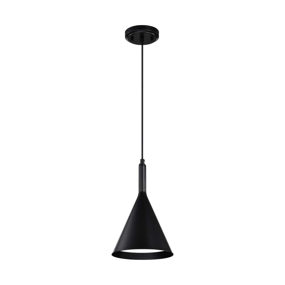 Black Metal Cone Shade Mini Pendant Light