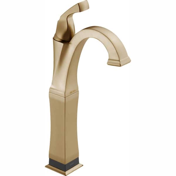Delta Dryden Single Hole Single-Handle Vessel Bathroom Faucet with Touch2O.xt Technology in Champagne Bronze