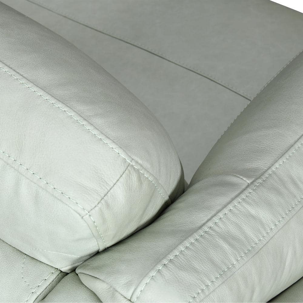Mint Faux Leather Tufted Lawson Sofa with Sloped Arms