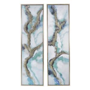 Anky Framed Art Print 70.9 in. x 19.7 in. Set of 2 Elongated Modern Abstract Oil Paintings Wall Art