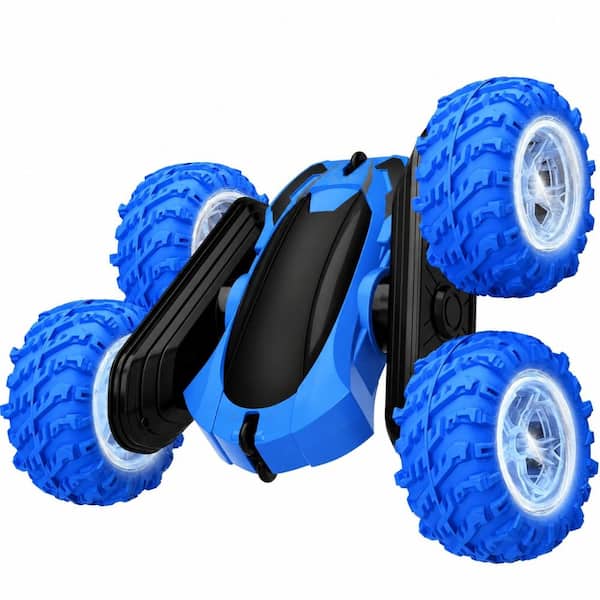 LOKWT Double-Sided 360 Flip 2.4GHz RC Stunt Car with LED Wheel and