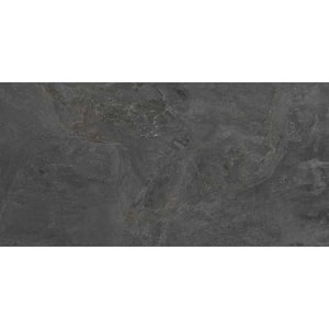 Splendor Black 23.7 in. x 47.25 in. Matte Porcelain Rectangular Wall and Floor Tile (15.55 sq. ft./case) (2-pack)