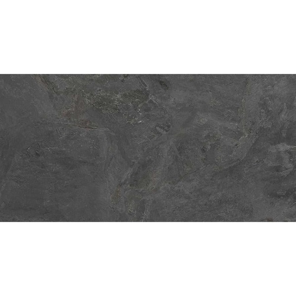 Apollo Tile Splendor Black 23.7 in. x 47.25 in. Matte Porcelain Rectangular Wall and Floor Tile (15.55 sq. ft./case) (2-pack)