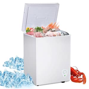 16 in. 3.5 cu. ft. Manual Defrost Chest Freezer in White with Removable Basket, 7 Temperature Control