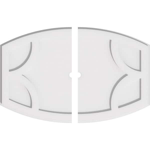 Ekena Millwork 26 in. W x 17-3/8 in. H x 1 in. ID x 1 in. P Kailey Architectural Grade PVC Contemporary Ceiling Medallion (2-Piece)