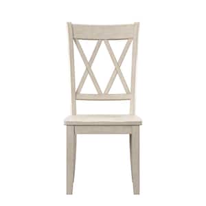 White Double X Back Wood Dining Chairs (Set of 2)