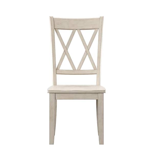 HomeSullivan White Double X Back Wood Dining Chairs (Set of 2)