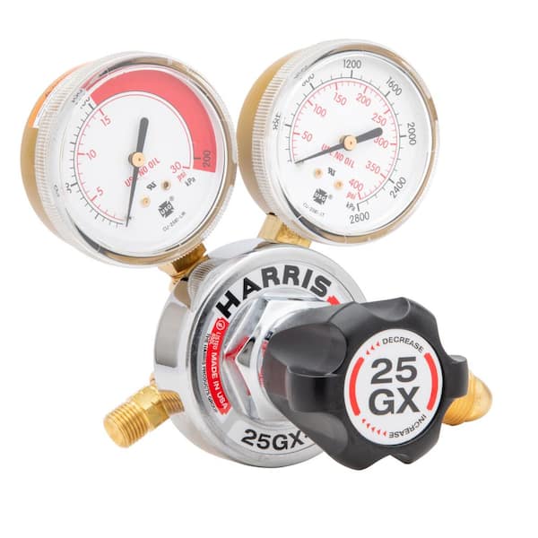 Harris 25GX 9/16 in. Acetylene Regulator with Gauges
