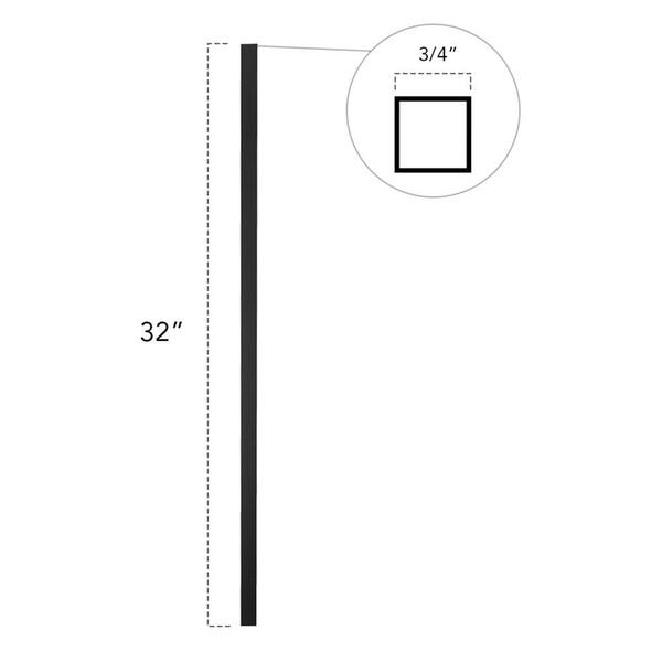 Deckorators 32 in. x .75 in. Textured Black Aluminum Square-Shaped Estate Baluster (100-Pack)