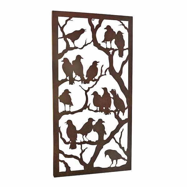 Design Toscano 36 in. x 19 in. Night of the Ravens Metal Wall Sculpture