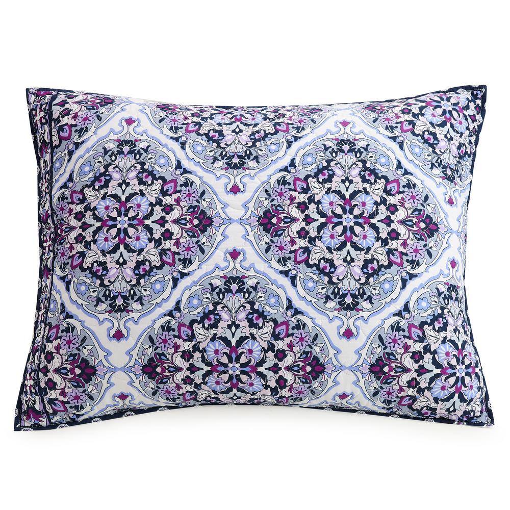 Vera Bradley Regal Rosette Amethyst Purple Cotton King Sham