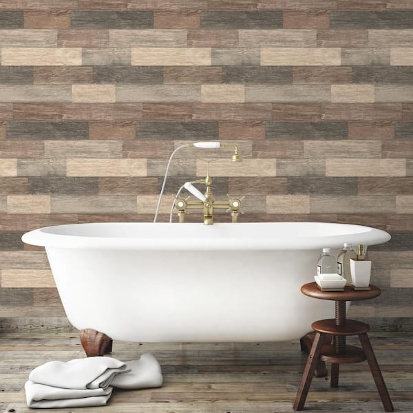 Coastal Weathered Plank Vinyl Peel & Stick Wallpaper Roll (Covers 28.18 Sq. Ft.)