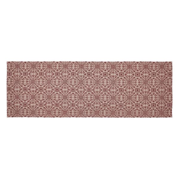 Custom House 12 in. W x 36 in. L Burgundy Jacquard Cotton Blend Table Runner