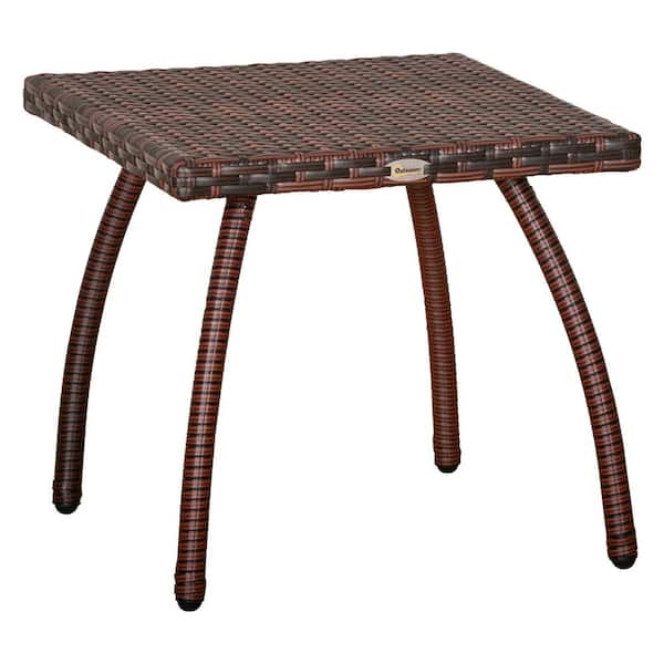 Outsunny Brown Square Metal Outdoor Coffee Table
