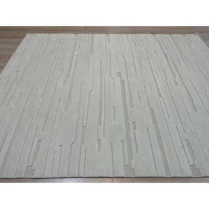 10 ft x 14 ft. White Elegant and Durable Hand Knotted Wool Modern Contemporary Flatweave Premium Rectangle Area Rugs