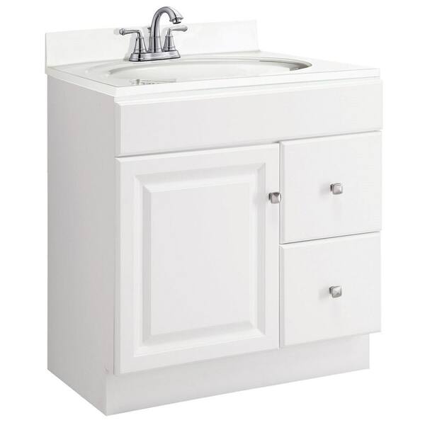 Design House Wyndham 30 in. W x 18 in. D Unassembled Vanity Cabinet Only in White Semi-Gloss