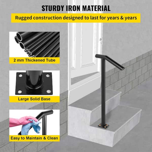 VEVOR Handrails Stair Railing 2-ft x 38-in White Steel Deck Stair Rail Kit