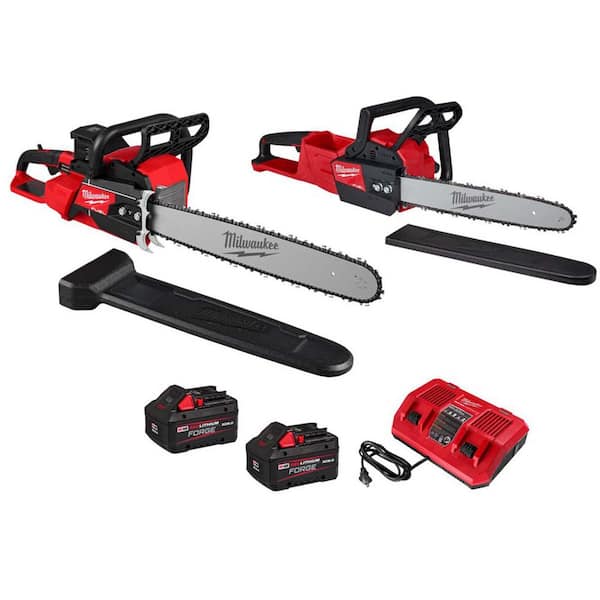 M18 FUEL 18V Brushless Cordless 20 in. Dual Battery Chainsaw Kit w/ 16 in. Chainsaw, (2) 8.0 Ah FORGE Batteries, Charger