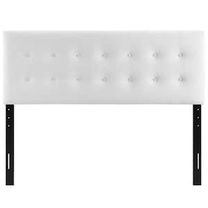 MODWAY Emily White Twin Biscuit Tufted Performance Velvet Headboard MOD ...