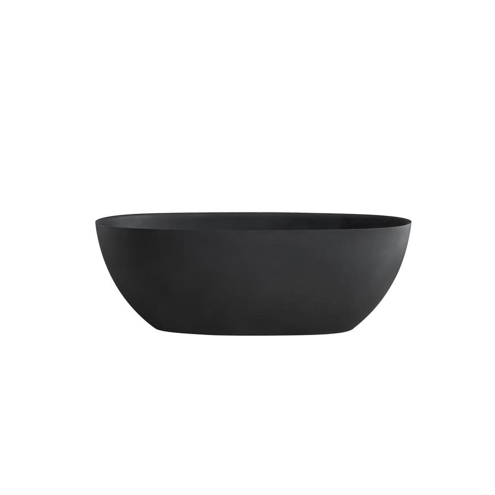 65 in. x 30 in. Soaking Bathtub with Reversible Drain in Black