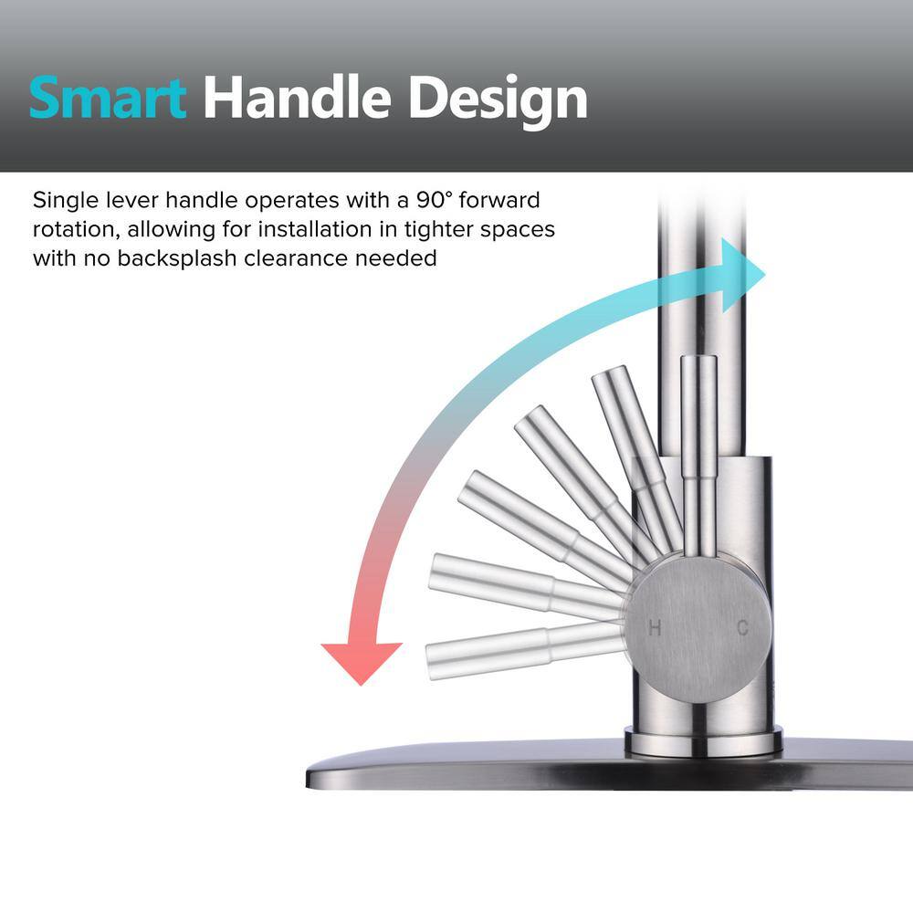 Brushed Nickel Stainless Steel Pull Down Kitchen Faucet