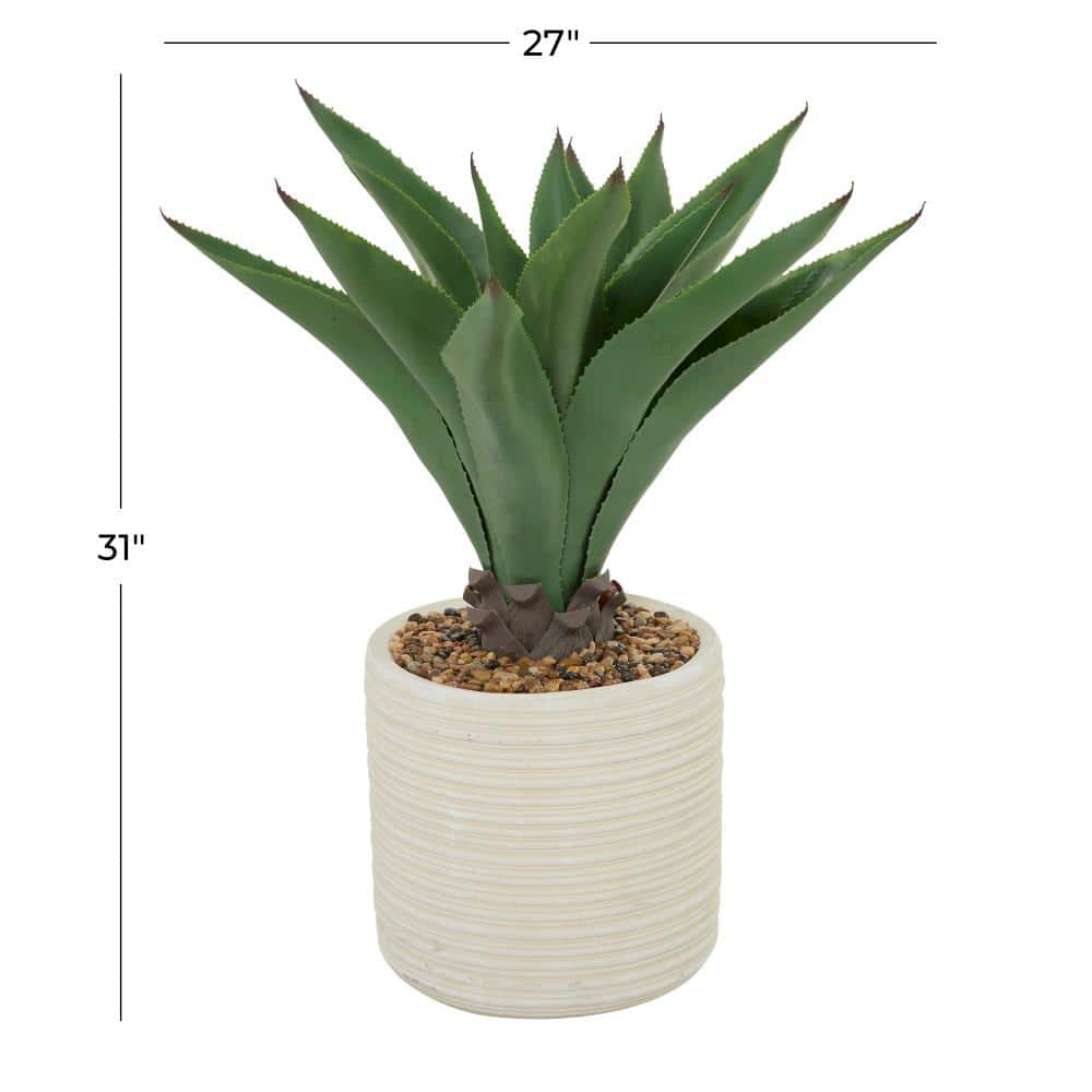 Lush 31" Agave Artificial Floor Plant in Round Plastic Pot