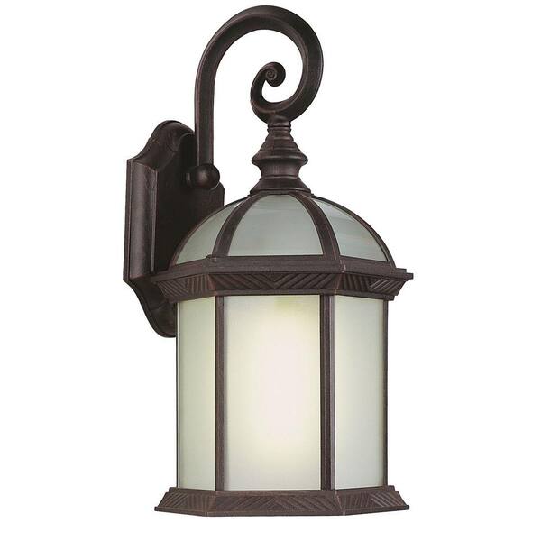 Bel Air Lighting Stewart 1-Light Rust Outdoor CFL Wall Lantern Sconce