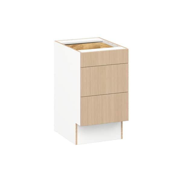 Timberline Mojavi Oak Slab Assembled ADA Drawer Base Cabinet with 3-Drawers (18 in. W x 32.5 in. H x 23.75 in. D)