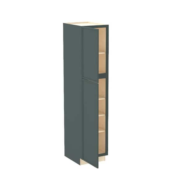 Franklin 18 in. W x 24 in. D x 84 in. H Assembled Plywood Pantry Kitchen Cabinet in Verdant Green with Soft Close LH