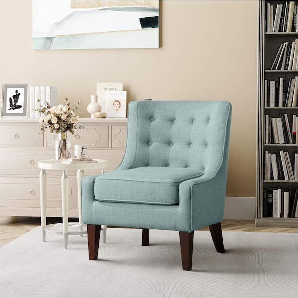 Lifestyle Solutions Marseille Aqua Accent Chair with Tufted Cushions