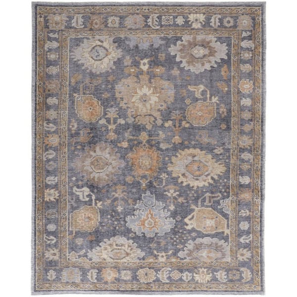 9 ft. x 12 ft. Blue, Gray, Tan Abstract Area Rug