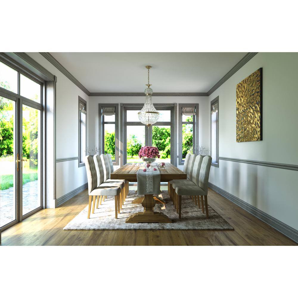Gray Stained Wood Baseboard Moulding, 8" Length