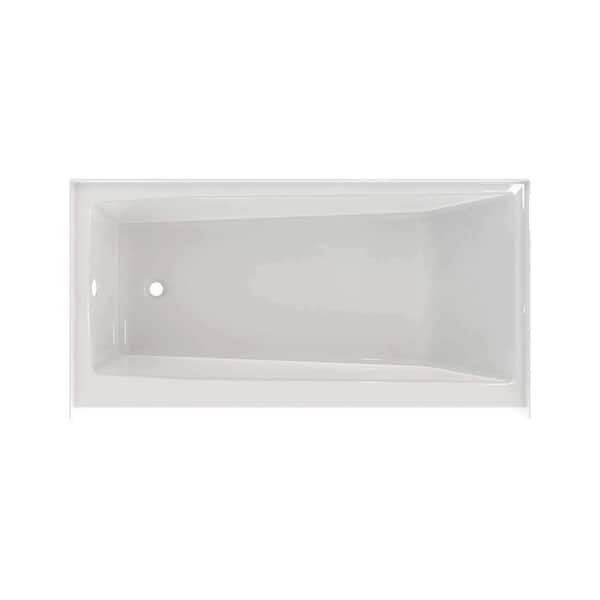 Prism 60 in. x 36 in. Acrylic Alcove Soaking Bathtub with Left-Hand Drain in White
