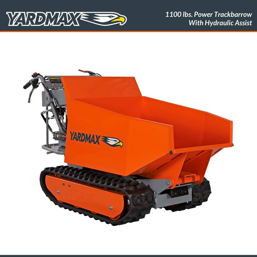 YARDMAX YD8105 Track Barrow with Hydraulic Assist 1100lb. Capacity Briggs CR950 6.5 hp 208cc YD8105 The Home Depot