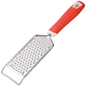 Professional Stainless Steel Flat Handheld Cheese Grater - Red