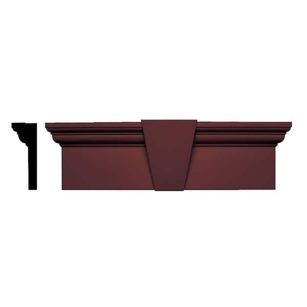 Builders Edge 3-3/4 in. x 9 in. x 33-5/8 in. Composite Flat Panel Window Header with Keystone in 167 Bordeaux Red
