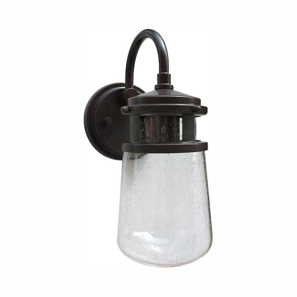 Home Decorators Collection 12.3 in. 1-Light Antique Bronze Outdoor Wall Lantern Sconce Light