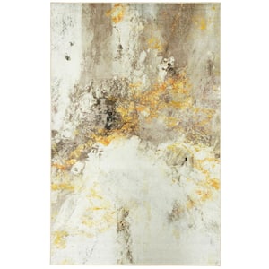 Gold Vein Grey 5 ft. x 8 ft. Abstract Area Rug