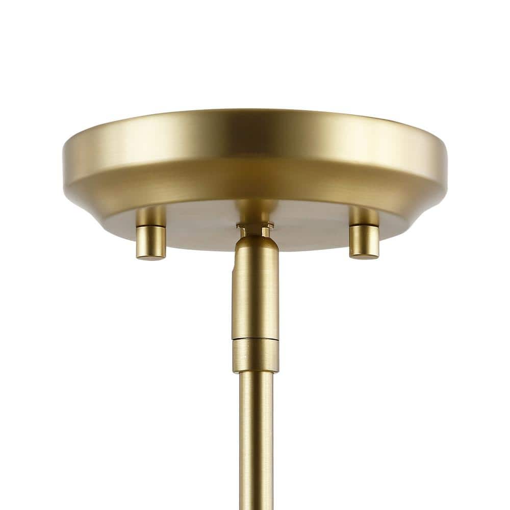 Modern Brushed Brass Dome Pendant Light with Clear Glass Shade