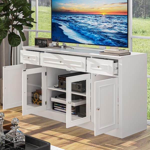 Have a question about FUFU&GAGA White Wood Entertainment Center TV