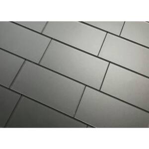 Forever Royal Gray Straight Edge Subway 3 in. x 6 in. Frosted Matte Glass Subway Tile (1 sq. ft.)