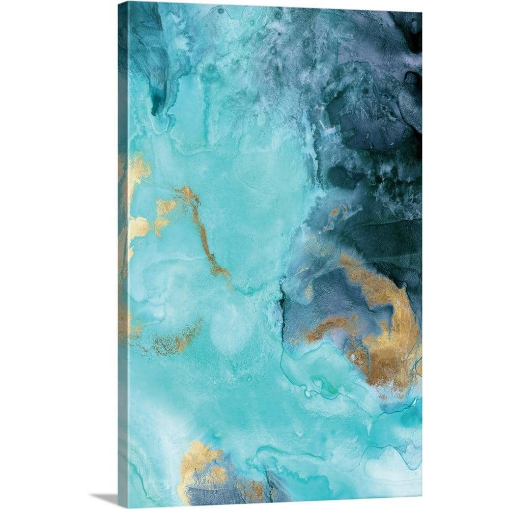 Aqua Ocean Waves from Above | Large Solid-Faced Canvas Wall Art Print | Great Big Canvas