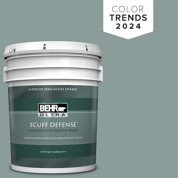 BEHR ULTRA 5 gal. Home Decorators Collection #HDC-AC-23 Provence Blue Extra Durable Semi-Gloss Enamel Interior Paint & Primer