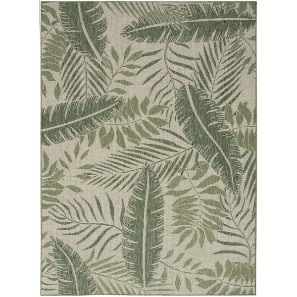 Garden Oasis Ivory Green 5 ft. x 7 ft. Nature-inspired Contemporary Area Rug