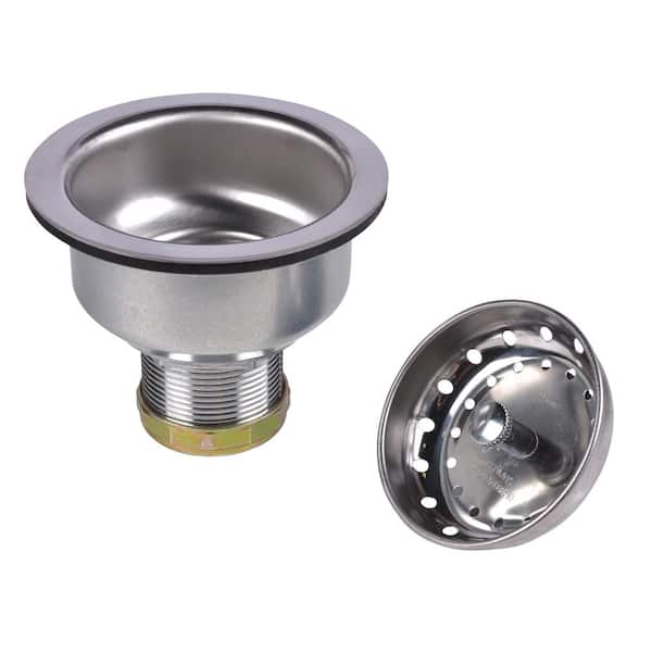 Dearborn Brass 4 in. Threaded Deep-Locking Cup Kitchen Sink Strainer Basket  with Stainless Steel Body and Basket 18 - The Home Depot