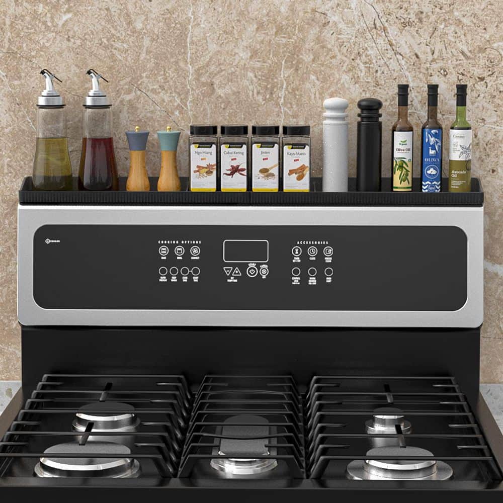 30 in. Silicone Magnetic Spice Rack with 3 Functional Partitions for Kitchen Organization and Storage, Black (1-Pack) price history on PriceWatchPro